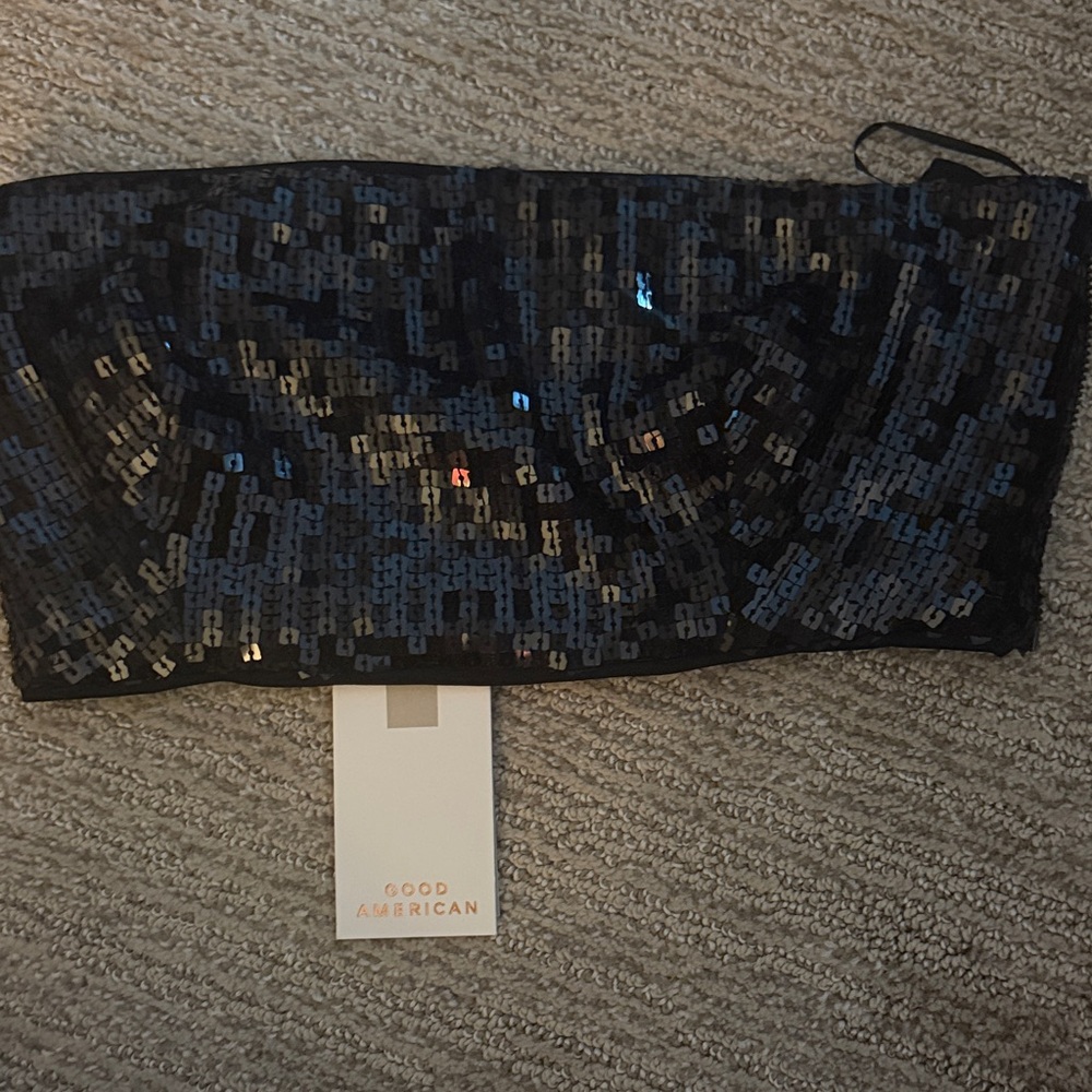 Good American Black Sequin Top